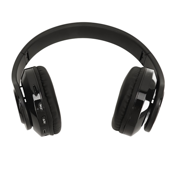 Bluetooth-hodetelefoner Multifunksjonelle HiFi Stereo RGB Fargegradient Lys Plug in Kort Foldbar Trådløst Headset Svart