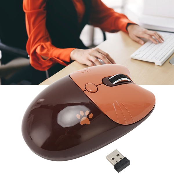 Trådlös mus BT5.1 eller 2,4 GHz Silent Click Justerbar DPI Auto Sleep Office Mouse for Girl Working Family School Cafe Coffee Color