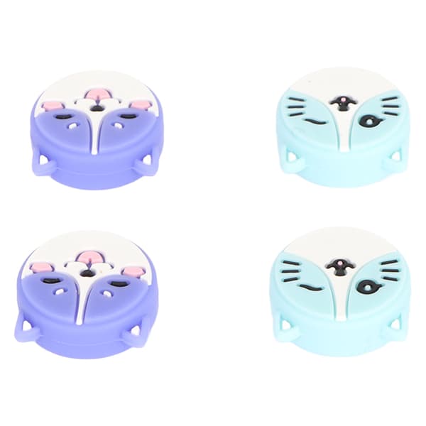 Joystick-cover - Forhindrer glidning - Sød katte- og hundeform - Silikone-tommelfingergrebscover til Switch til Switch Lite 4stk