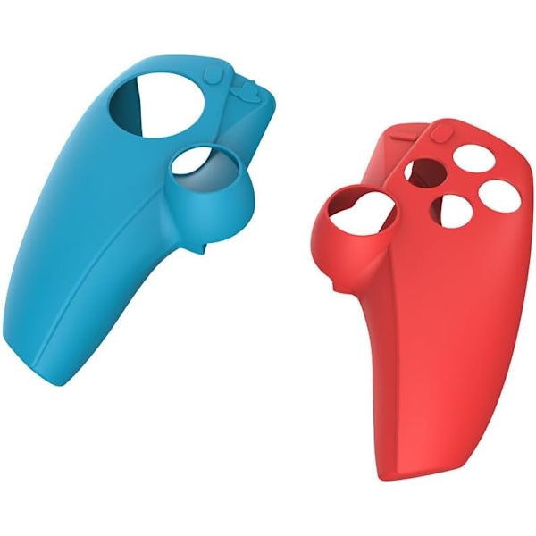 Kontrollerhud for PS5 PlayStation Portal Håndgrep Deksel Håndholdt Spillkonsoll Anti-Skli Beskyttende Deksel Etui (rød&blå)