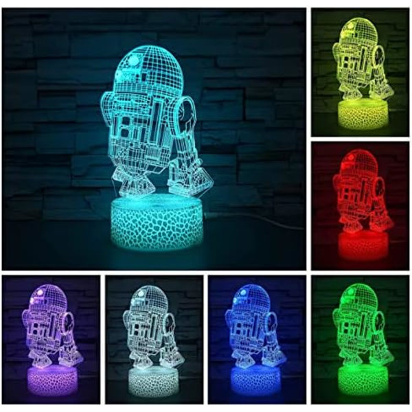 3D Optisk Illusions Nattlys, 3D Nattlampe Berøringsbryter Dekorlampe LED Bordlampe