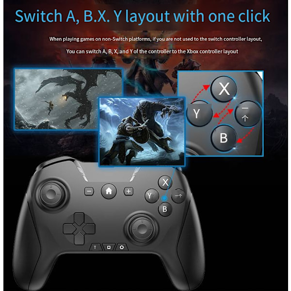 Til Nintendo Ns Switch Pro Håndtag Apple Computer Trådløs Bluetooth Mobiltelefon 2.4G Spilhåndtag Red