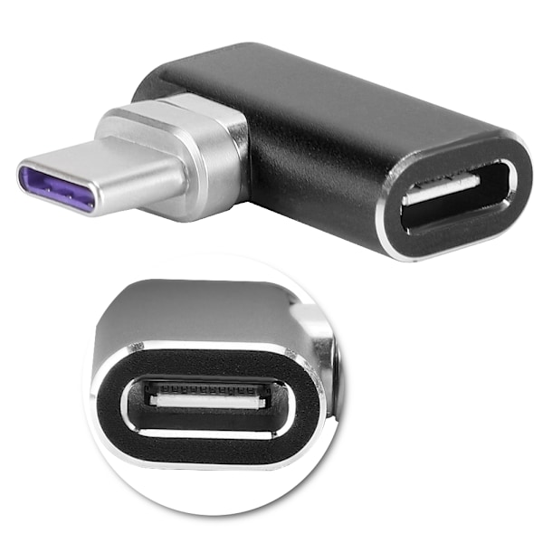 Typ-C magnetisk adapter för Macbook snabbladdning magnet USB-C-kontakt (svart)