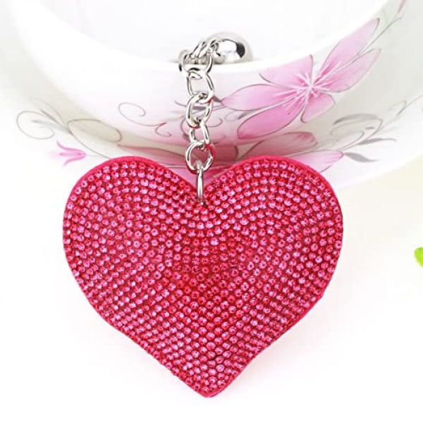 Vacker Persikohjärta Diamant Nyckelring För Kvinnor Väska Hänge Nyckelring Alla Hjärtans Dag Födelsedagspresenter---Blå