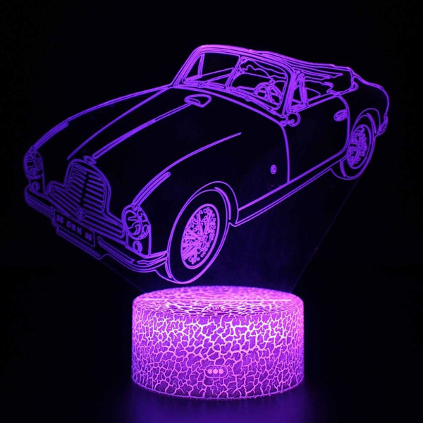 Polismotorscykelformad 3D LED-nattlampa USB-lampa Dekoration Sovrumslampa 16 Färgbyte USB-bas Pojkens leksakspresent Fjärrkontroll