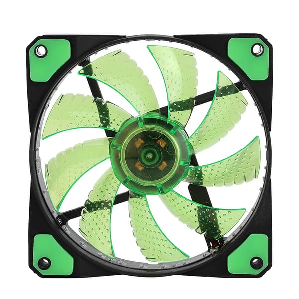 LED Lys Stille Blæsere Lysende Strålende Heatsink Køler Køleventilator Til PC Computer Grøn