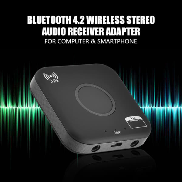 Bluetooth 4.2 trådløs stereo lydmottakeradapter for datamaskin og smarttelefon
