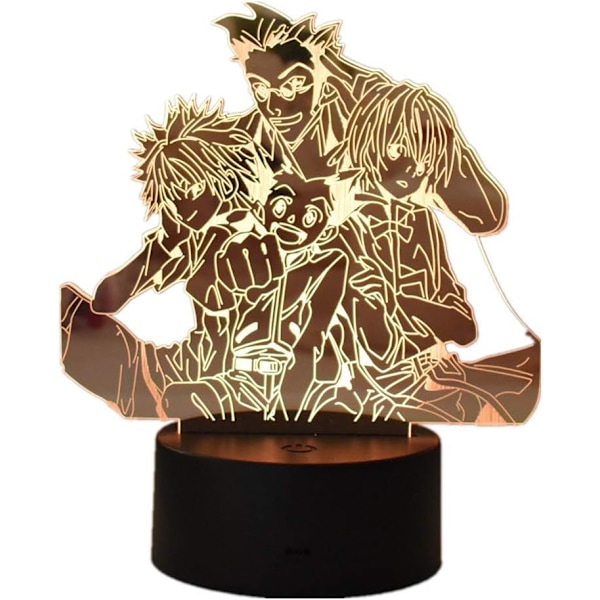 3D LED Nattlampa Gon Freecss Killua Anime Barn Sovrum Sängbordlampa Visuell Dekorlampa Heminredning Barnpresenter