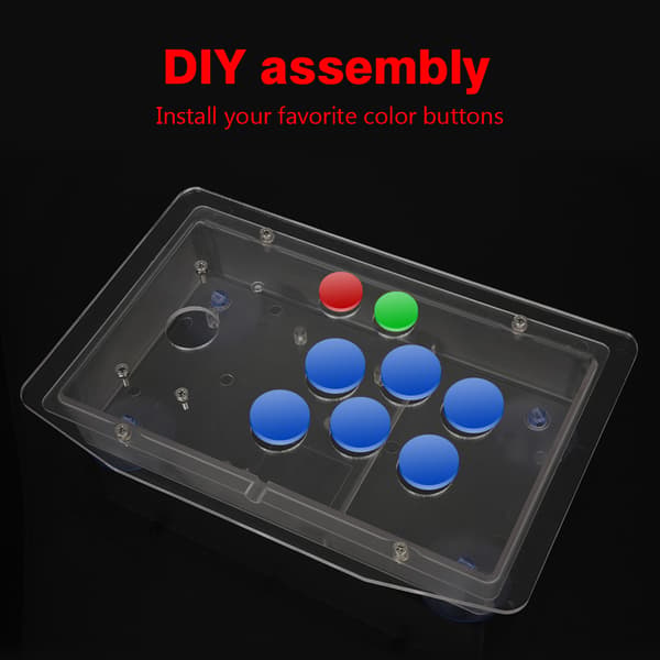 DIY-handtag Arcade Joystick Game Controller Akrylpanel och Fodralersättning