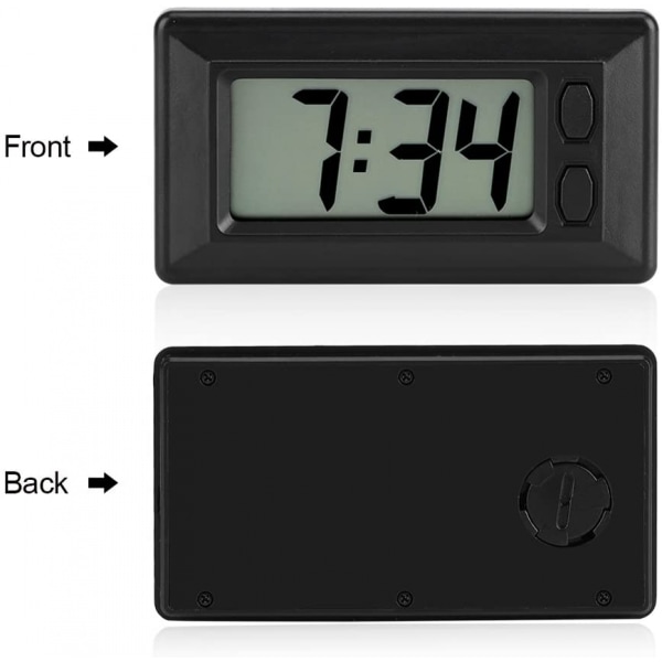 LCD Digital Klokker Bord Bil Dashbord Skrivebord Elektronisk Klokke Dato Tid Kalender Display