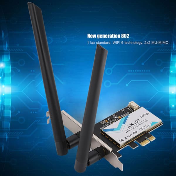 2400Mbps PCI-E Desktop Netværkskort til Intel AX200 802.11ax WiFi6 med Bluetooth5.0 Lav Baffel