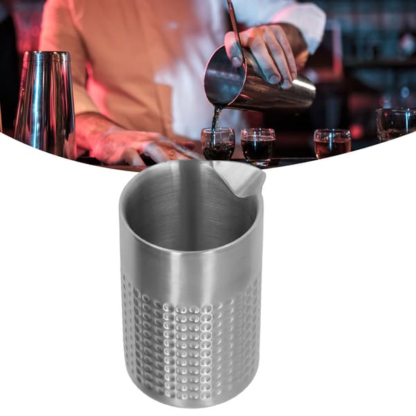 Cocktail-mikserglas i rustfrit stål, dobbeltvægget, frostet, til bartender