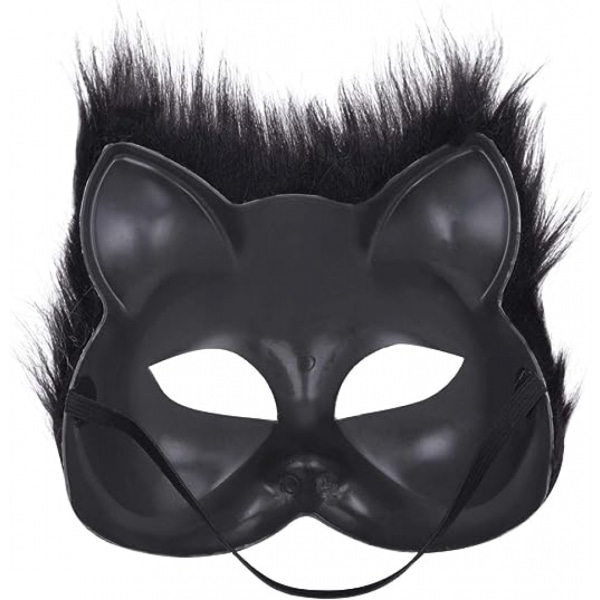 Mask Halloween Räv Mask Cosplay Kostym Halv Ansikte Djur Päls Fest Jul Öga Katt Masker Påsk Halv-Ansikte Masker