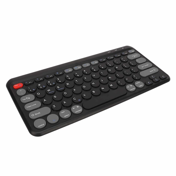 Kompakt runt tangentbord Mini tangentbord Trådlös Bluetooth 2.4G Dubbelt läge Bärbart smalt tangentbord för Windows för Android för IOS Svart