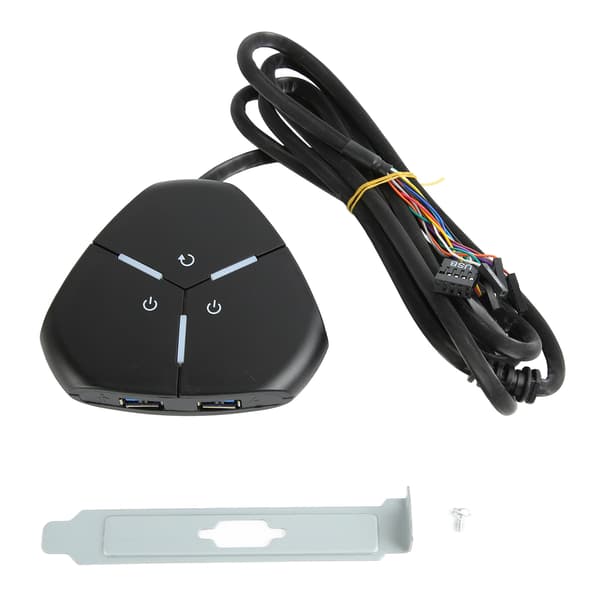 Skrivebordsdatamaskin Strømbryter Dual Strømbryter Skrivebordsdatamaskin Bryterknapp for Skrivebordsdatamaskiner 2 USB og AUDIO