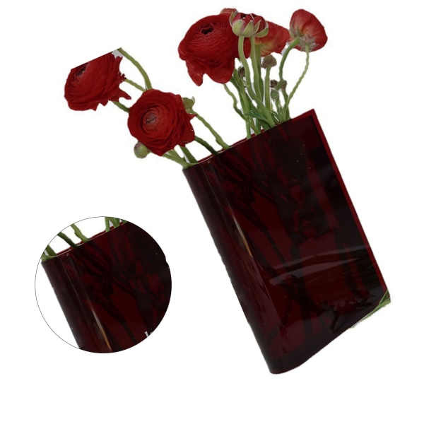 Bokvase for blomster, estetisk rominnredning, kunstnerisk, kulturell smak, dekorativ bokform blomster vase for hjem, soverom, kontor Brown (White Characters)