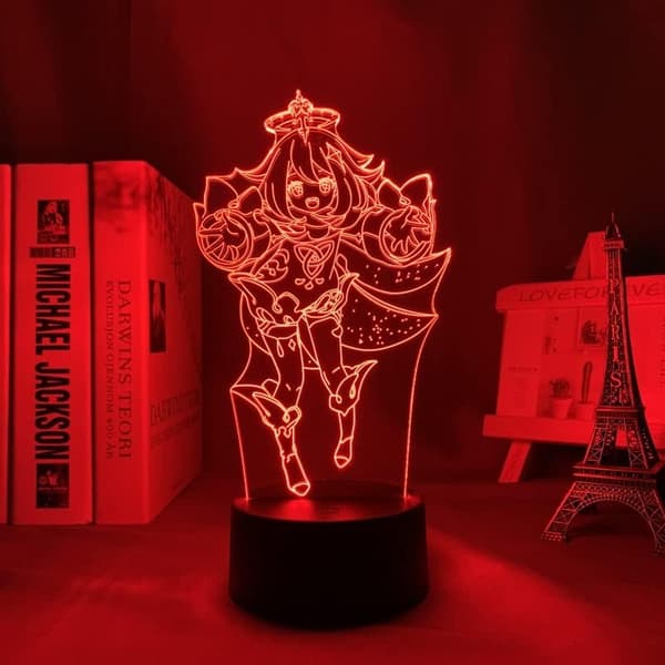 LED nattlys Genshin Impact Paimon NPC 3D lampe spill