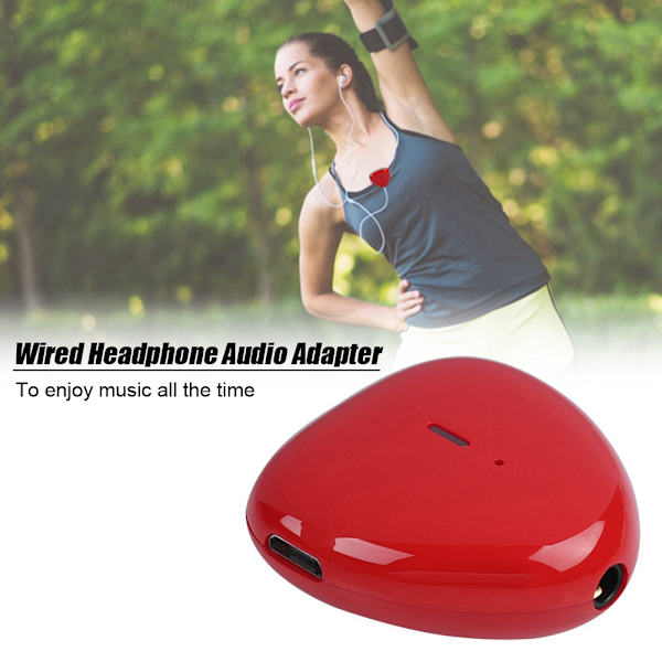 Mini langaton sydämenmuotoinen Bluetooth-äänen vastaanotin langallinen kuulokeadapteri punainen