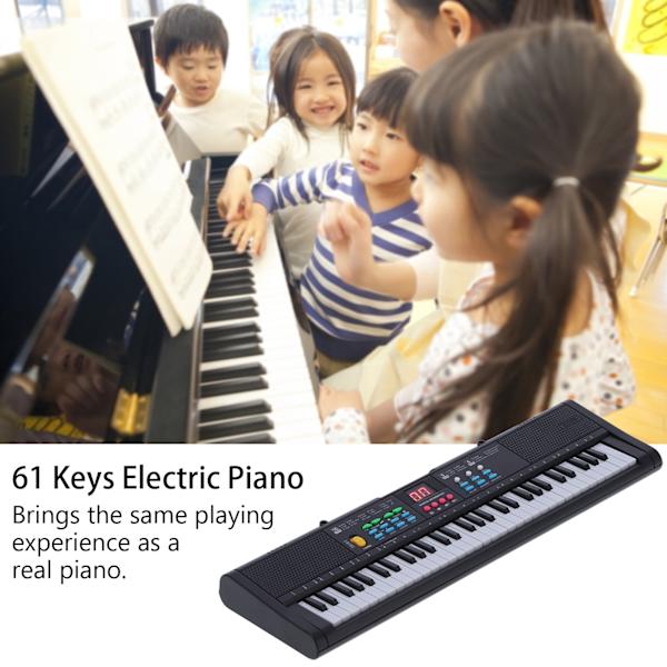 Keyboard Piano Instrument 61 Tangenter Elektrisk Digital Multifunktionel med Mikrofon MQ6186