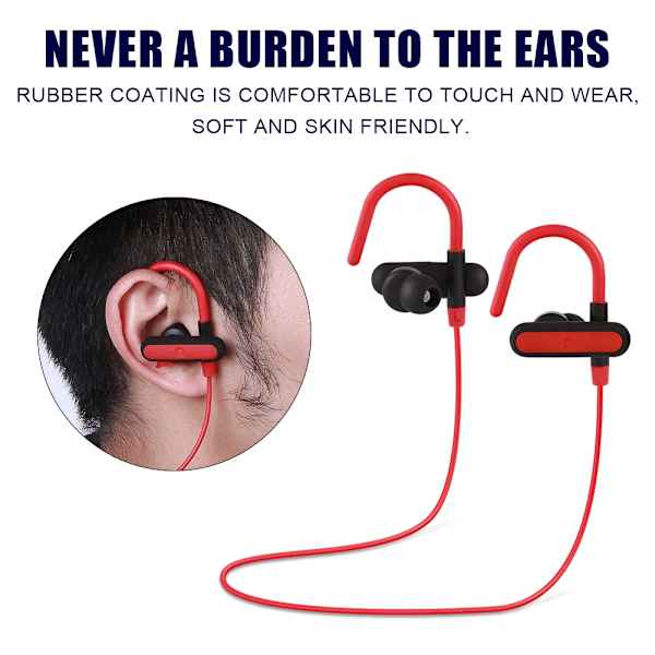 Trådlösa Bluetooth Stereo Hörlurar Öronkrok Sport Hörlurar HD Smart Touch Headset för Iphone