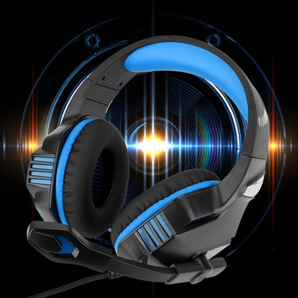 Trådbindna stereo brusreducerande spelheadset med mikrofon för PS4/Xbox/PC/Mac/iPad (blå)