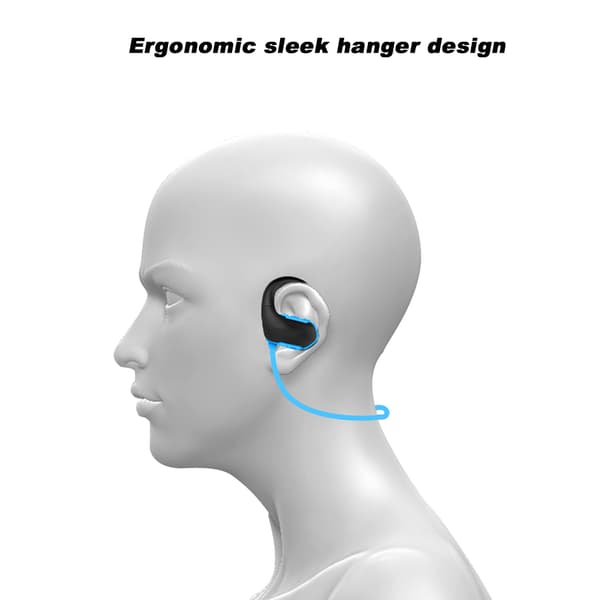 16G Q12 Bluetooth MP3-øretelefoner med ørekrok til MP3/WMA/WAV/APE/FLAC til IOS/Android Blå