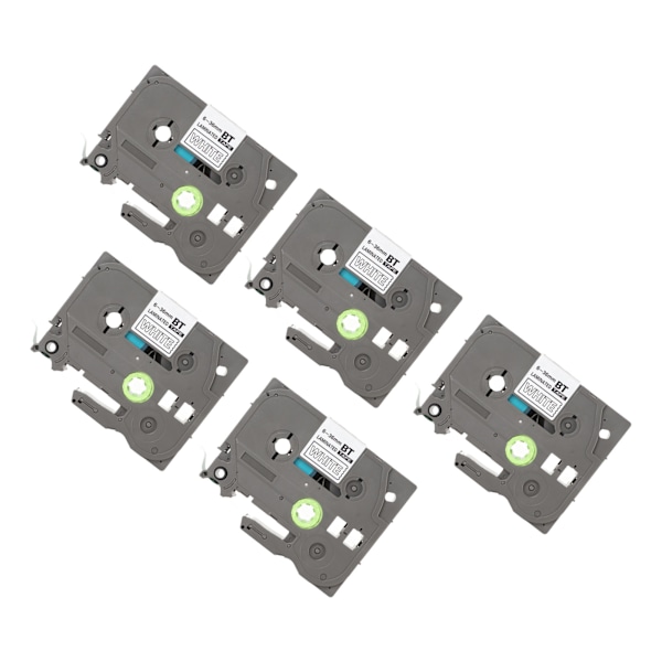 5 st etikettmaskintejp 9 mm laminerad vattentät färgbeständig multifunktionell etiketteringstejp för PT D210 PT D200 PT H110 PT D400 vit på grön Bze 725
