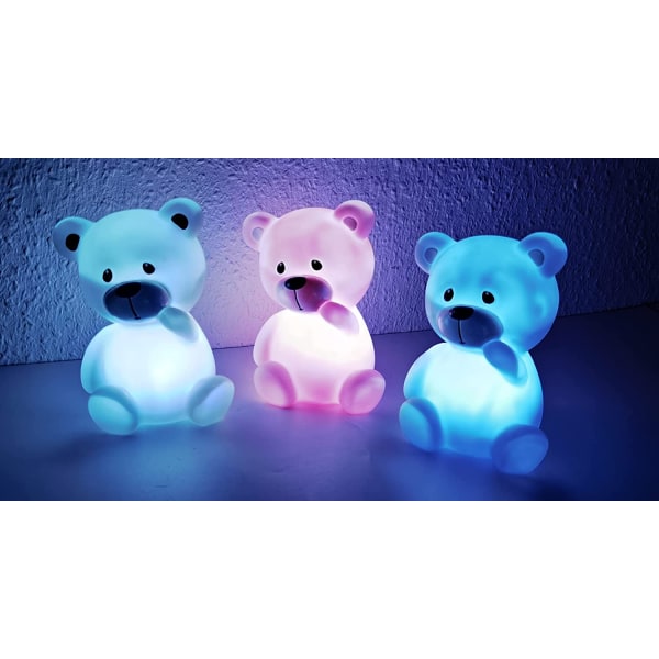 Mavi Teddy Ayı Çocuk Gece Lambası, Farklı Desenlerle Gece Lambası, Çocuk Odası için LED Gece Lambası, Bebekler, Çocuklar ve Gençler için Uyku