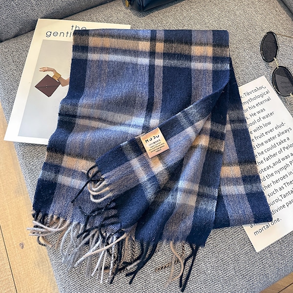 Vinterdamer Tørklæder Sjal Oversized Damer Tartan Tjekket Tørklæde Tæppe Julegaver til Kvinder（16）