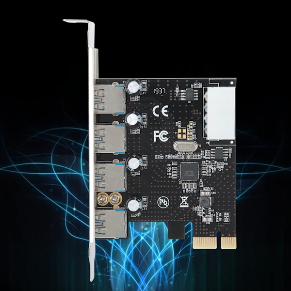 4-Port lavimpedans PCI-E til USB3.0 VL805 Chip Riser-kort til Windows / XP/ Vista / Win7 / Win8