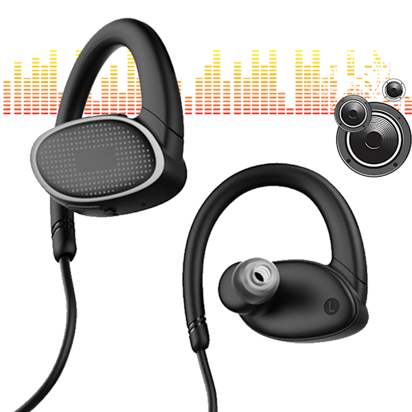 Bluetooth trådløst headset MP3 løping vanntett ørekrok universell øretelefon for Android