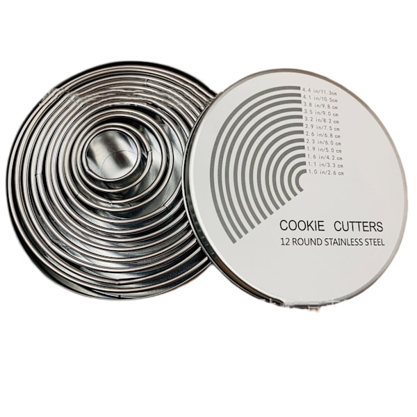 Donut Hål Cookie Biscuit Cutter Set för Bakning, Graderade Donut Runda Cookie Cutters, Metall Cirkel Cookie Cutters för Stekning