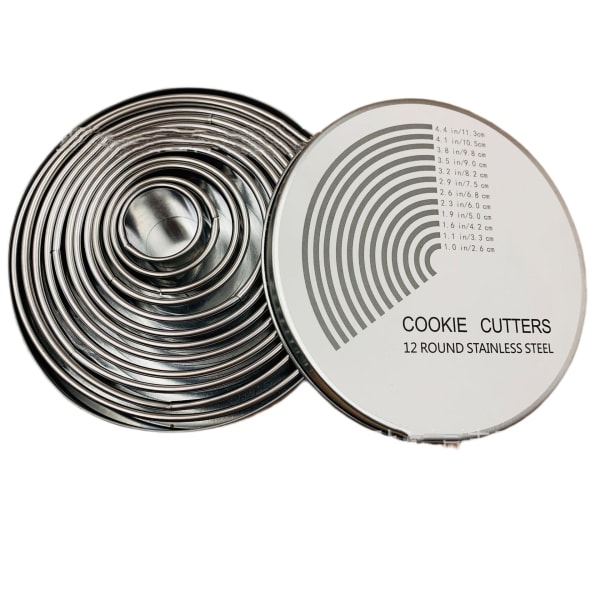 Donut Hull Cookie Biscuit Cutter Set for Baking, Graduated Doughnut Round Cookie Cutters, Metal Circle Cookie Cutters for Frying
