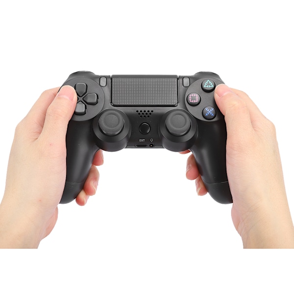Plastik ABS V2 Program Intelligent Trådløs Bluetooth Gamepad Game Controller med Hovedtelefon Hul til PS4Sort