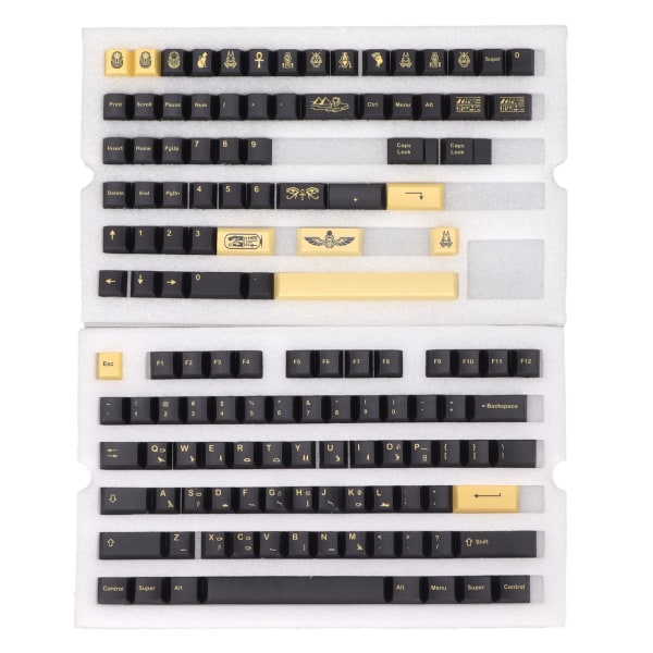 PBT-nøkler 132 nøkler Bokstavløse kirsebærhøyde Egyptisk farao-tema DIY Dekorative spilltaster for mekanisk tastatur