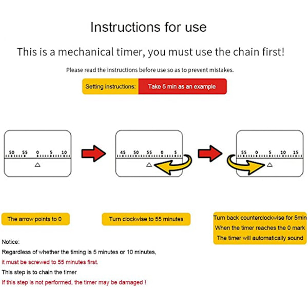 Söta ekorrar maskin timers 60 minuter mekanisk kök matlagning timer manuell timer kök redskap med magnet (gul)