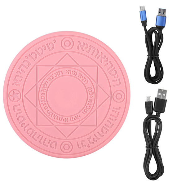 10W Magic Array Music Wireless Fast Charger TAPE-C Dual Interface Charge Pad for Android(Pink)