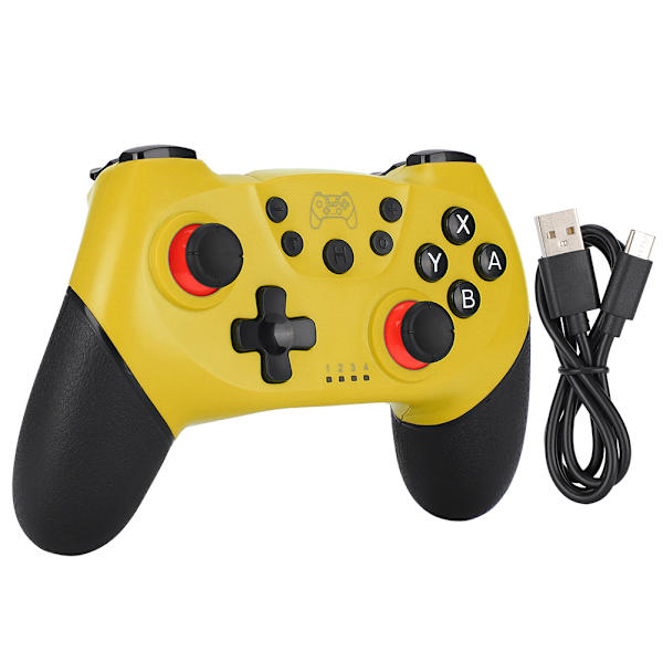 Trådlös Bluetooth-spelhandtag Gamepad med vibration 6-axlig Somatosensory för Switch Hostgul