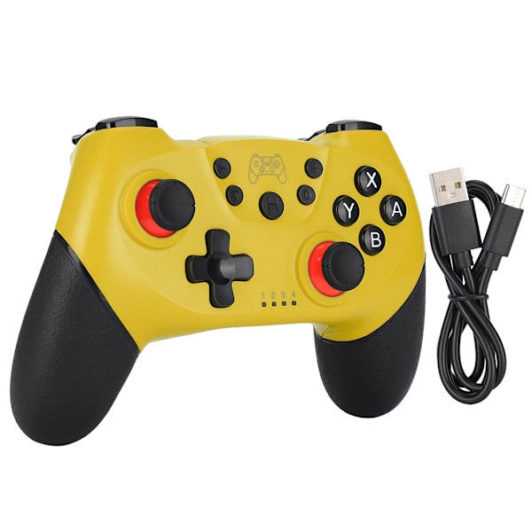 Wireless Bluetooth Game Handle Gamepad with Vibration 6-Axis Somatosensory for Switch Hostyellow