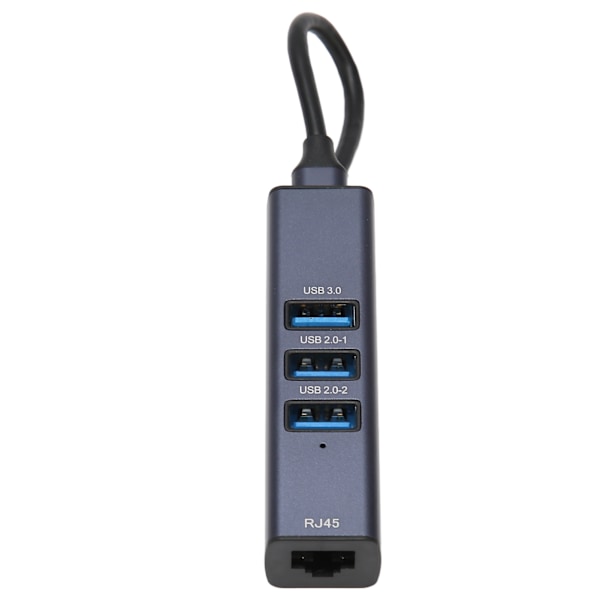 4-i-1 USB C-hubb RJ45 Gigabit Ethernet-port 3 USB-portar USB C till Ethernet-adapter med förvaringshål för bärbara datorer och surfplattor