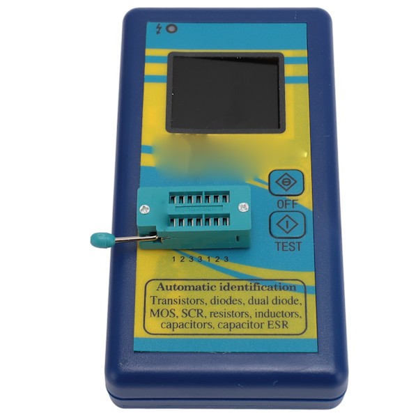 Transistortestare 1,8 tum TFT-färgskärm NPN PNP Automatisk identifiering Mosfet Automatisk testare för testdetektering Blå