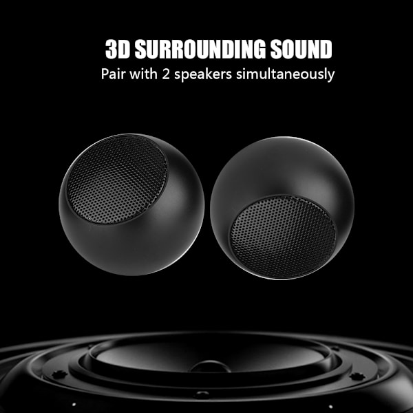 Aito langaton stereokaiutin Stereoääni Bluetooth-kaiuttimet mikrofonilla ja latausalustalla - Musta