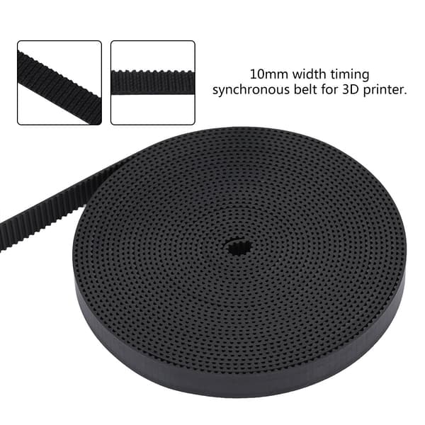 10mm bredde 2GT gummibelte for synkron timing for 3D-printer (5m)