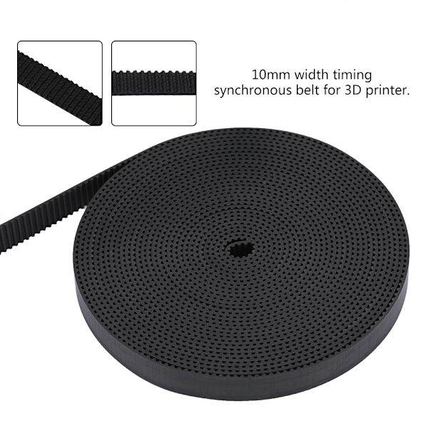 10mm bredde 2GT gummisynkron timingrem til 3D-printer (5m)