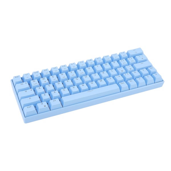 Mekanisk tastatur 64 tast hvidt lys 3 tilstande ergonomisk layout 4 valgfri switche blåt tastatur til WIN rød switch