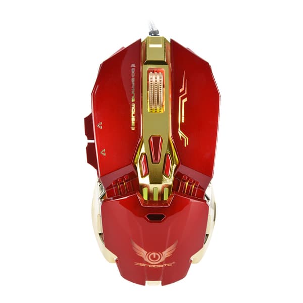 zerodate X800 3200 DPI LED-lys kablet USB programmeringsspilmus rød