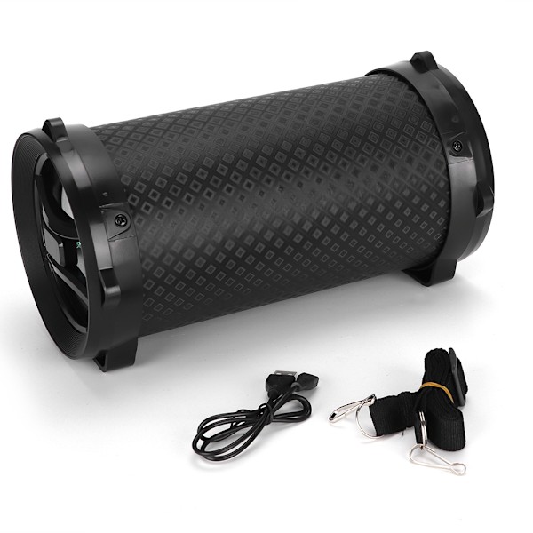 Utomhus bärbar högtalare med hög effekt, trådlös stereo, subwoofer (svart)
