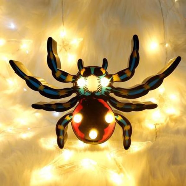 Halloween malt form pumpe spøkelse hodeskalle edderkopp flaggermus dekorative lys skyting rekvisitter nett rød nattlys (彩绘蜘蛛2)