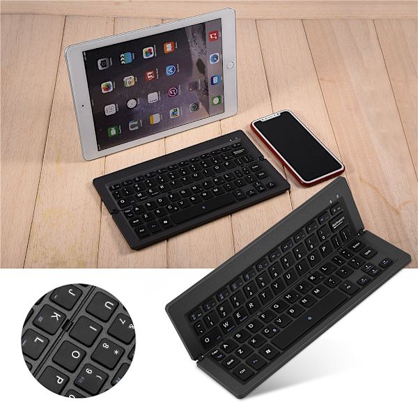 Mini bærbar magnetisk foldbar vandtæt Bluetooth trådløst tastatur til IOS/ Android/ Windows