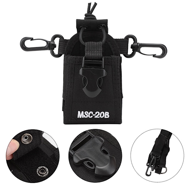 Universell skyddande nylon midjeväska för walkie-talkie + 1,1 m justerbart bälte för säkerhetsvakter